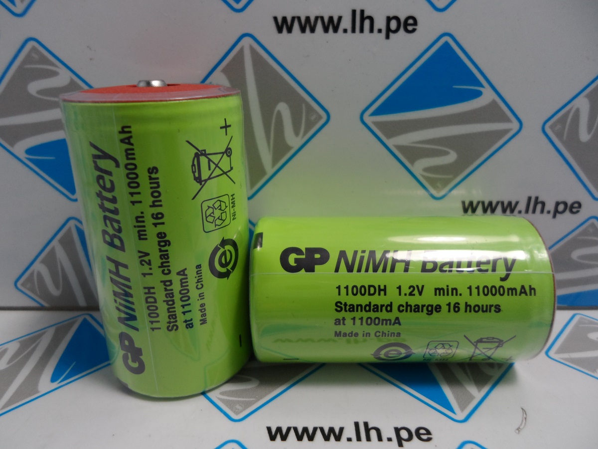 1100DH/+ 1.2V 11000mAh            Batería recargable Ni-MH, tamaño: D, 1.2V, 11000mAh